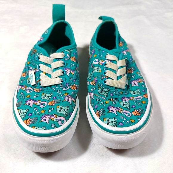 Vans Other - VANS SEA PARTY KIDS TEAL SLIP ON SHOES SIZE 1.5